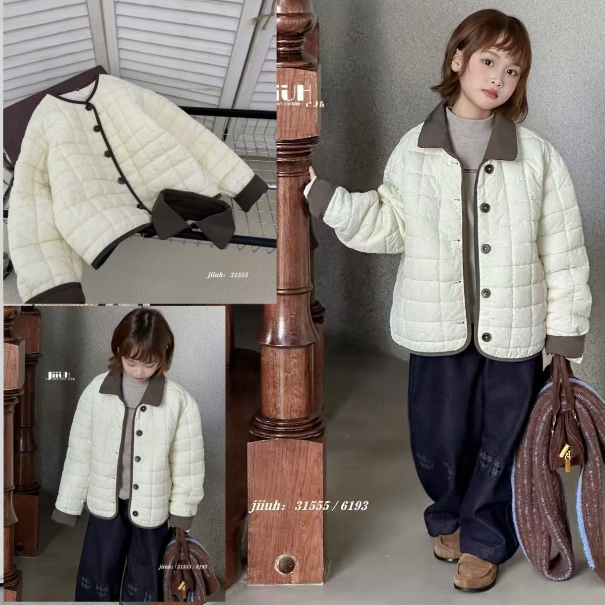 深秋初冬品牌女童装轻薄棉服外套