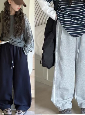 爱木橦裤子2025秋新款女童洋气弯刀裤中大童花边休闲阔腿卫裤7753