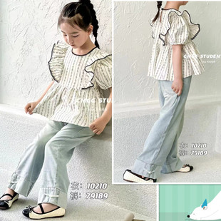 叫我格格女童牛仔裤夏款裤子2024新款中大童阔腿裤儿童薄款79189