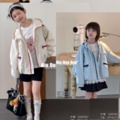 牛哆哆童装 女中大童洋气撞色拉链连帽户外夹克外套69282 2026春款