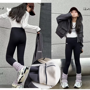 嗨大E小E2024新款女童鲨鱼裤冬季加绒加厚打底裤羊羔毛瑜伽裤6005