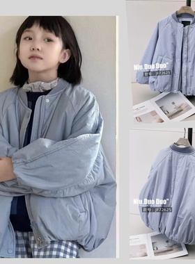 牛哆哆童装廓形女童棉服袄2025新冬装儿童工装外套加厚棉衣72625