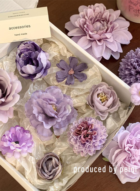 春夏紫色系唯美绣球花朵发夹氛围感头饰旅游拍照民族风女发卡发饰