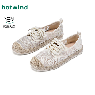 热风平底渔夫鞋女2026年春季新款透气百搭单鞋配裙子外穿女鞋子