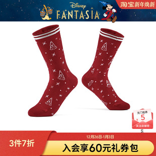 女士魔法米奇条纹高帮袜 新款 热风2025年冬季 DSN 迪士尼系列