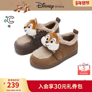 【迪士尼系列】热风雪地靴2025年冬季新款厚底棉鞋棕色勃肯风女鞋