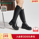 热风粗跟长筒靴女2025年冬季 靴子女鞋 新款 厚底增高骑士靴百搭时装