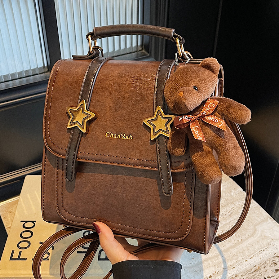 小背包女双肩包韩系2025新款通勤高级感复古百搭潮流时尚学生书包