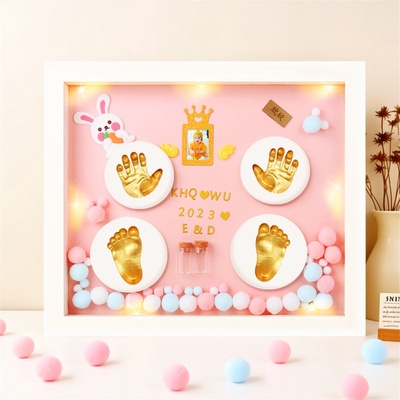 手足脚印宝宝纪念品胎毛满月