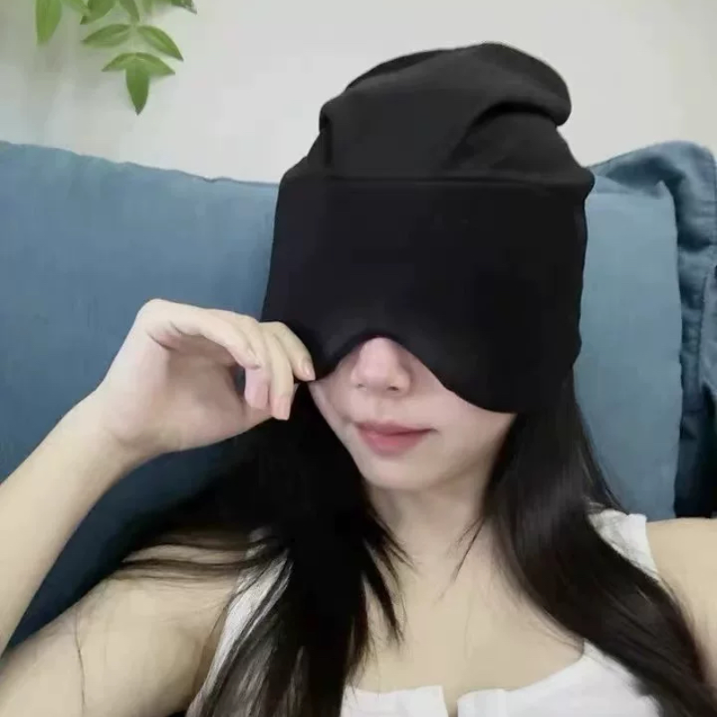 睡觉戴睡眠帽纯棉睡帽男女遮光头套防风老人保暖神器产后月子帽