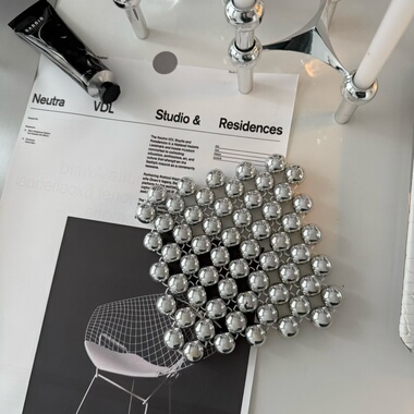 北欧设计师款金属色串珠垫家用杯垫ins风软装搭配装饰品桌面摆件