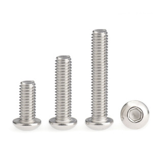 304不锈钢圆头内六角螺丝盘头螺钉半圆杯蘑菇头螺栓M2M3M4M5M6M12