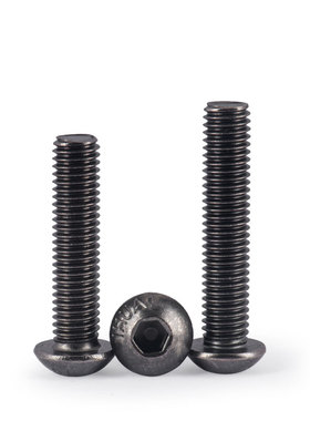 高强度10.9级镀黑镍圆头内六角螺丝 盘头元杯螺栓M2M3*4*5x6x8/12