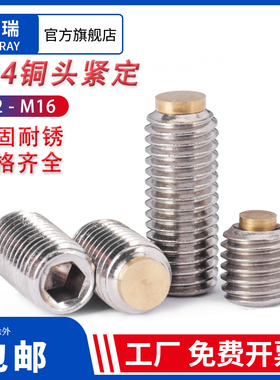 304不锈钢铜头机米黄铜凸端螺丝顶丝铜头柱塞机米缓冲螺丝M3M4M6