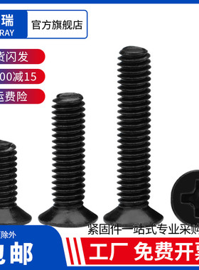 镀黑色十字平头/沉头螺丝微型电子小螺钉M1.7M2*3X4/5/6/8/10/12