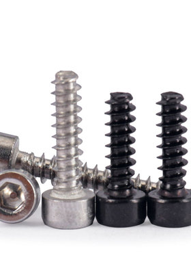 304不锈钢圆柱头内六角平尾自攻螺丝碳钢黑色镀镍杯头木螺钉2M3M4