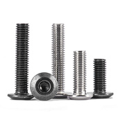 促4.8级黑色平头倒边内六角螺丝镀镍白锌家具圆螺钉5M6M8