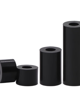 白色尼龙双通圆形柱隔离柱黑色通孔间隔柱绝缘圆孔直通柱M4M5M6M7