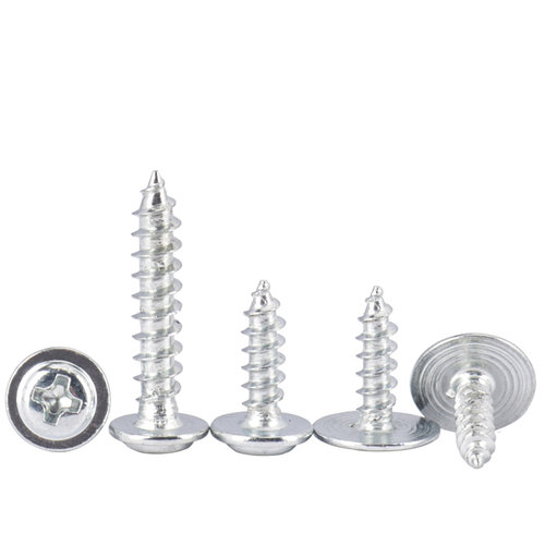 碳钢镀白锌十字圆头带垫自攻螺丝