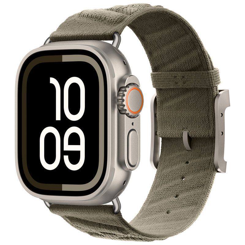 适用苹果Ultra款EnMer尼龙爱马针织表带S11运动腕带49M金属iwatch