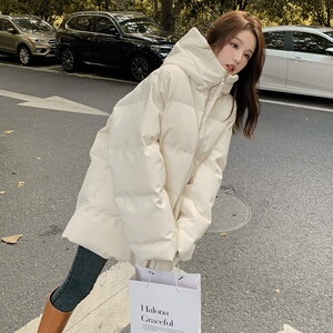 连帽羽绒棉服女小众设计感2023新款冬季今年小个子爆款加厚面包服