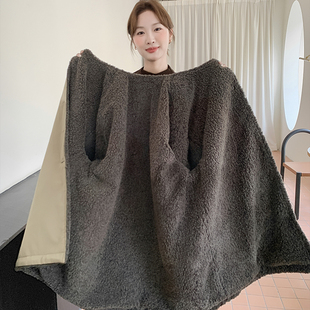 卡其色中长加绒加厚圆领派克服外套女2025冬季新款高级感流行大衣