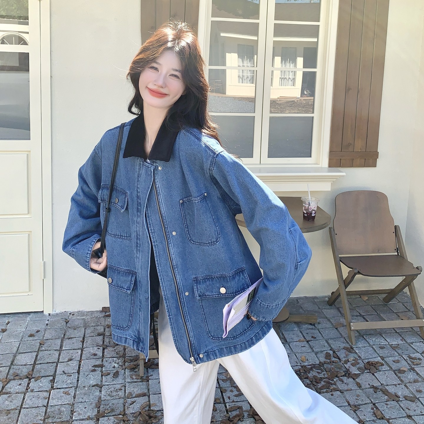 小香风蓝色牛仔外套女2026春秋季新款拼接撞色今年流行爆款夹克潮,女装/女士精品,短外套,淘宝优惠券,粉丝福利购,淘宝优惠卷