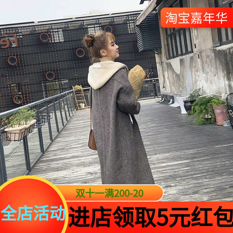 2019秋冬新款韩版潮毛呢外套女中长款小个子赫本风大衣学院预|msdalam kategori Butik wanita / wanita, bulu kot - dari Buy2taobao.com untuk memberikan perkhidmatan ejen Taobao profesional membeli