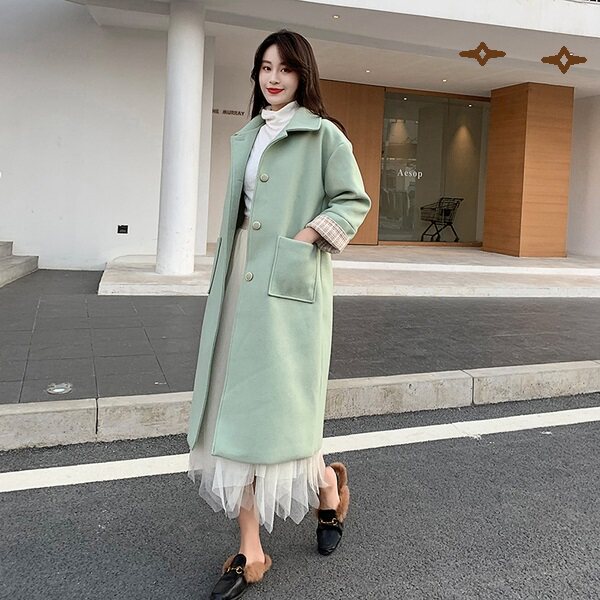 赫本风毛呢外套女中长款韩版2019秋冬新款加厚宽松潮过膝呢子大衣|msdalam kategori Butik wanita / wanita, bulu kot - dari Buy2taobao.com untuk memberikan perkhidmatan ejen Taobao profesional membeli