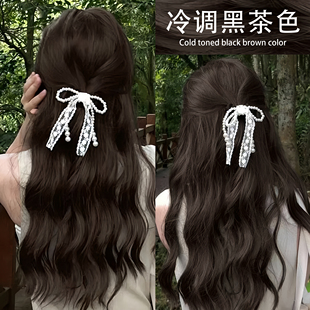 冷调黑茶色染发膏女植物冷雾黑巧纯正品天然冷茶棕自己在家染发剂