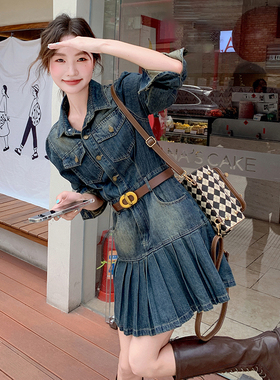现货2026春季新款韩系牛仔连衣裙2C057-8125-P145-K218