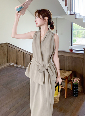 2026春夏季 新款首发 主推款无袖收腰两件套装裙2318-P145-K218