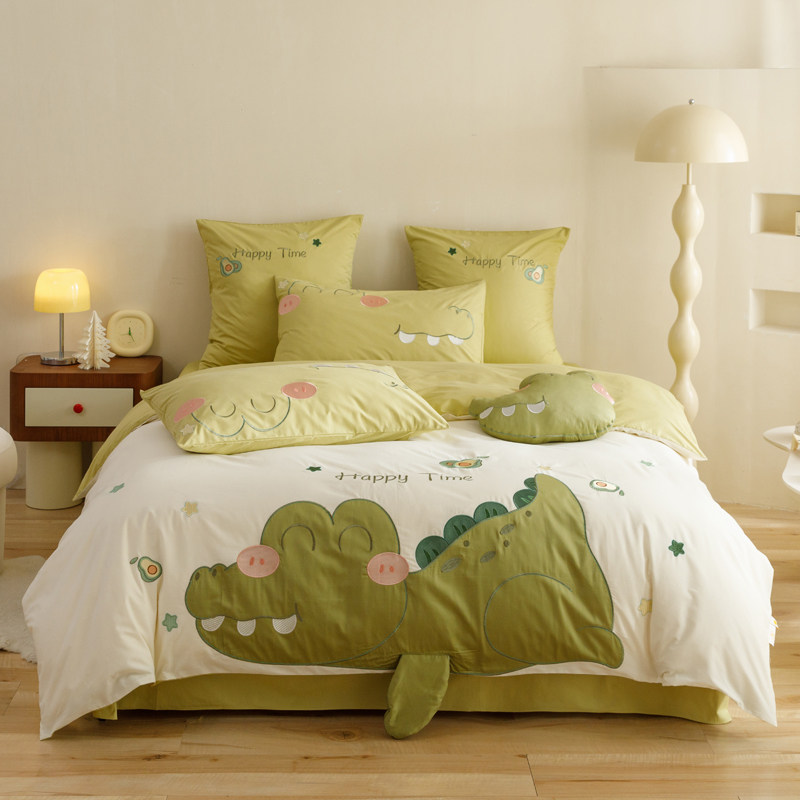 三亦儿童四件套纯棉全棉a类母婴级水洗棉2025新款被套床笠三件套