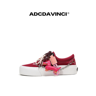 ADCDAVINCI 快乐Dog 腊肠狗帆布鞋趣味链设计女休闲增高布鞋三色