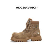 洗水牛仔布工装 孙天宇同款 厚底马丁靴 ADCDAVINCI 靴 ADC达芬奇