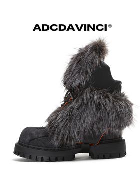 刘耀文同款  ADC达芬奇  靴子鞋套组合 洗水牛仔布轻便舒适马丁靴