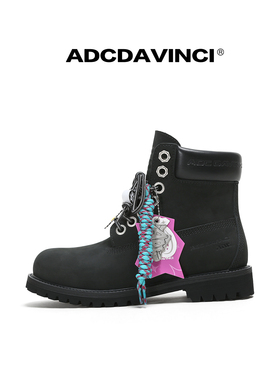 欧阳娣娣同款 ADC达芬奇 ADCDAVINCI拉丝大黄靴/头层牛皮户外靴子