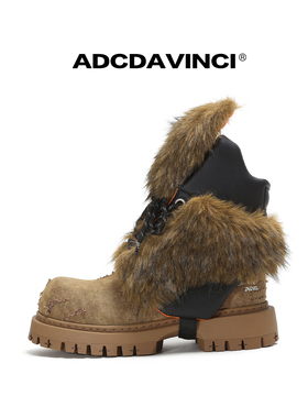 刘耀文同款  ADC达芬奇  靴子鞋套组合/洗水牛仔布轻便舒适马丁靴