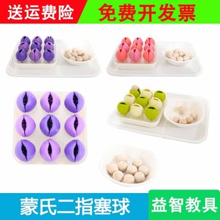 蒙台梭利玩具蒙特梭利日常生活区 二指塞球蒙氏1-3岁早教益智教具