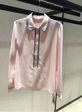 哥家小香风1300522专柜正品2025新款时尚百搭长袖衬衫通勤POLO领