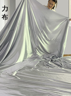 178色银灰色弹力缎布料 服装面料桌布背景布高档礼服旗袍汉服婚庆