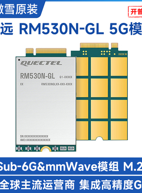 微雪 移远  RM530N-GL 5G全球通模组Sub-6G M.2封装 带高精度GNSS