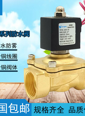 全铜室外防水电磁阀水阀AC220V 气阀防雾DC24V 4分 6分 1寸