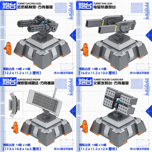积木军事科幻防御炮台