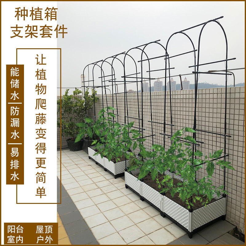 种植箱花盆多肉黄瓜西红柿爬藤架阳台种长方形菜盆塑料蔬菜种菜盆