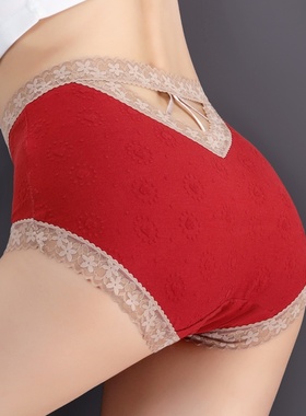 镂空内裤女纯棉性感纯欲本命年红色女生情调镂空辣妹2025新款短裤