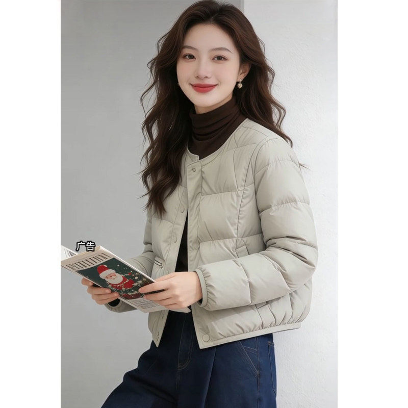 韩版圆领加厚洋气棉服女秋冬新款小个子洋气百搭小众长袖保暖外套