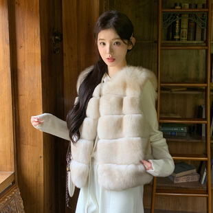 板栗可可 Bankelili 韩女云朵马甲环保毛皮草年轻款百搭马甲女冬