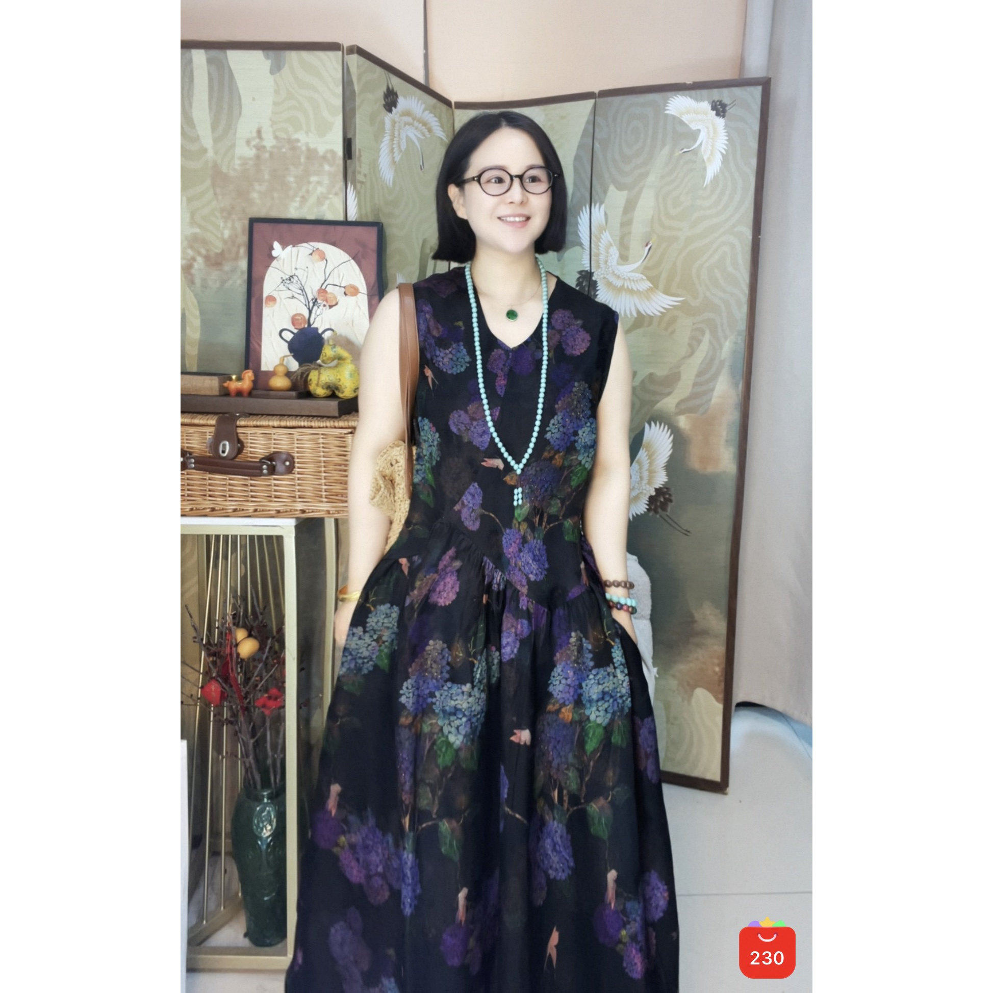 【大美红遍天】"乌玛风流浪裙”香云纱100%桑蚕丝