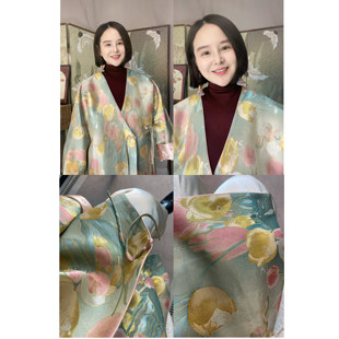 【大美红遍天】“名家同款郁金香100%桑蚕丝”织金螺钿宋锦外套